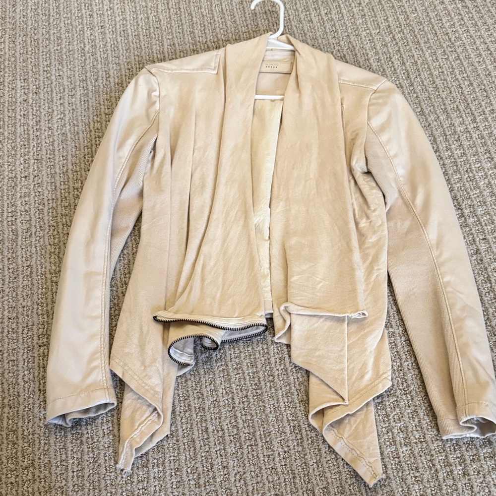 Blank NYC Cream Leather Jacket